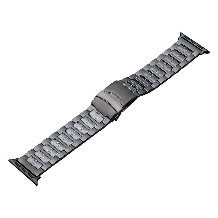 For Apple Watch Series 7 45mm Safety Buckle Titanium Steel Watch Band(Grey) - Watch Bands by PMC TechLife | Online Shopping South Africa | PMC TechLife