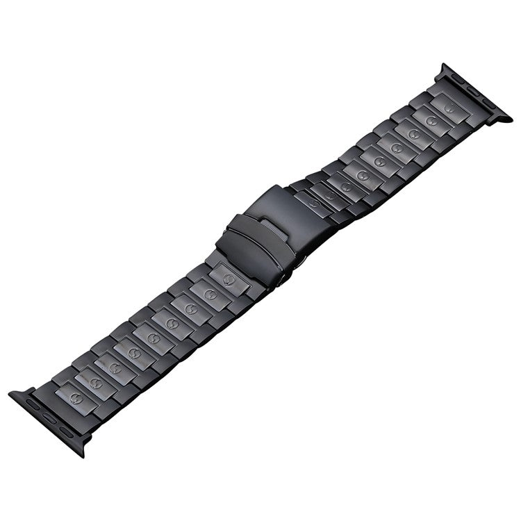 For Apple Watch SE 40mm Safety Buckle Titanium Steel Watch Band(Black) - Watch Bands by PMC TechLife | Online Shopping South Africa | PMC TechLife