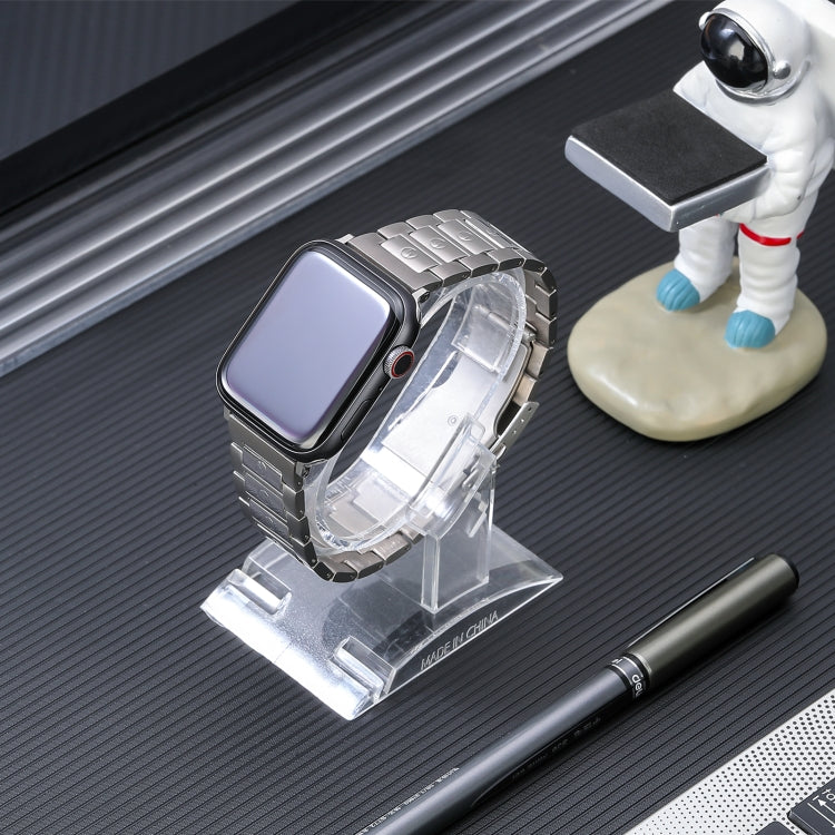 For Apple Watch SE 40mm Safety Buckle Titanium Steel Watch Band(Silver) - Watch Bands by PMC TechLife | Online Shopping South Africa | PMC TechLife