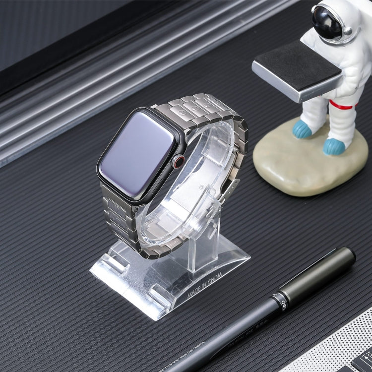For Apple Watch Series 5 40mm Safety Buckle Titanium Steel Watch Band(Silver) - Watch Bands by PMC TechLife | Online Shopping South Africa | PMC TechLife