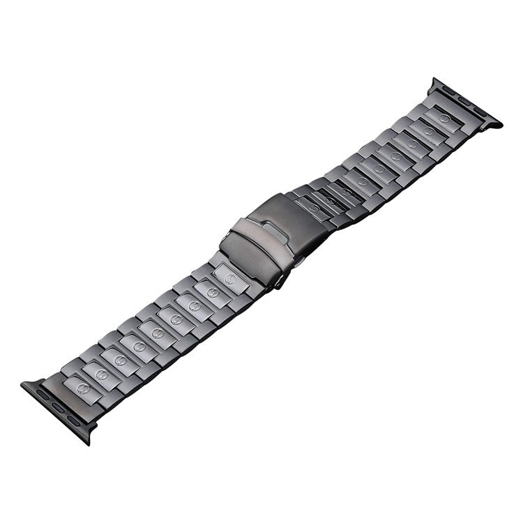 For Apple Watch Series 2 42mm Safety Buckle Titanium Steel Watch Band(Grey) - Watch Bands by PMC TechLife | Online Shopping South Africa | PMC TechLife