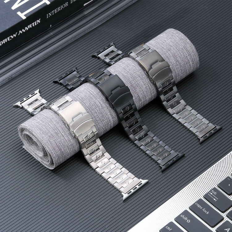 For Apple Watch Ultra 2 49mm Safety Buckle Titanium Steel Watch Band(Grey) - Watch Bands by PMC TechLife | Online Shopping South Africa | PMC TechLife