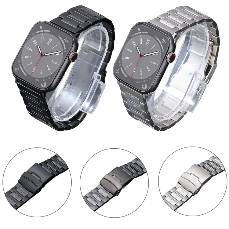 For Apple Watch Series 8 41mm Safety Buckle Titanium Steel Watch Band(Grey) - Watch Bands by PMC TechLife | Online Shopping South Africa | PMC TechLife
