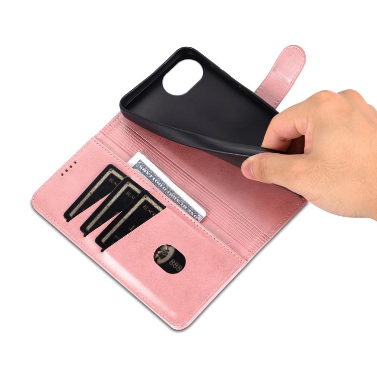 For iPhone 16e AZNS Skin Feel Calf Texture Flip Leather Phone Case(Rose Gold) - iPhone 16e Cases by AZNS | Online Shopping South Africa | PMC TechLife | Buy Now Pay Later Mobicred