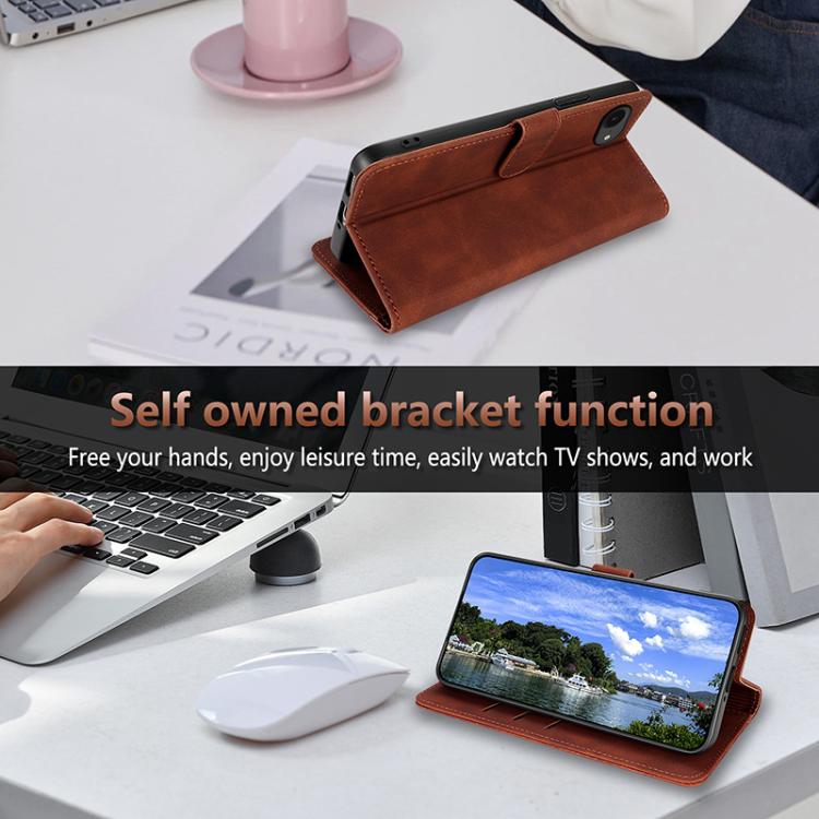 For iPhone 16e AZNS Skin Feel Calf Texture Flip Leather Phone Case(Rose Gold) - iPhone 16e Cases by AZNS | Online Shopping South Africa | PMC TechLife | Buy Now Pay Later Mobicred