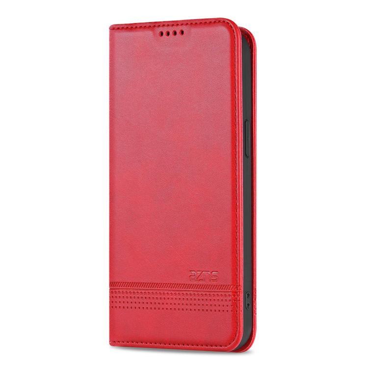 For iPhone 16e AZNS Magnetic Calf Texture Flip Leather Phone Case(Red) - iPhone 16e Cases by AZNS | Online Shopping South Africa | PMC TechLife | Buy Now Pay Later Mobicred