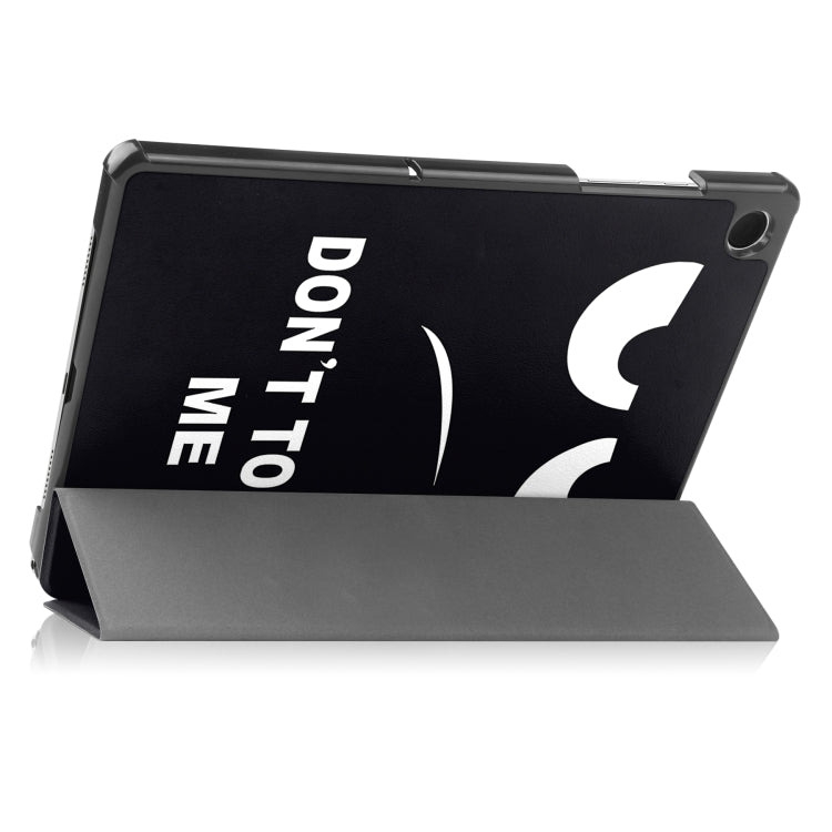 For Samsung Galaxy Tab A9 Custer Painted 3-Fold Holder Smart Leather Tablet Case(Big Eye) - Galaxy Tab A9 by PMC TechLife | Online Shopping South Africa | PMC TechLife