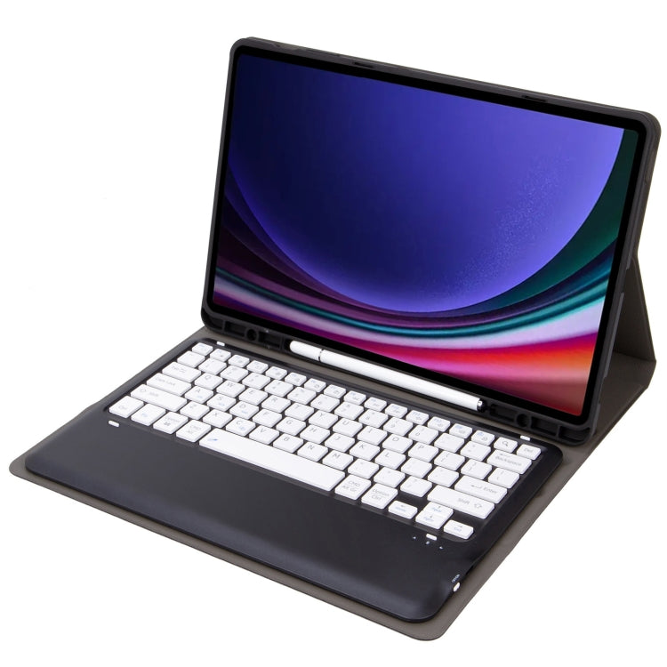 For Samsung Galaxy Tab S9+ A810B Pen Slot Detachable Bluetooth Keyboard Leather Tablet Case(Black+White) - Samsung Keyboard by PMC TechLife | Online Shopping South Africa | PMC TechLife