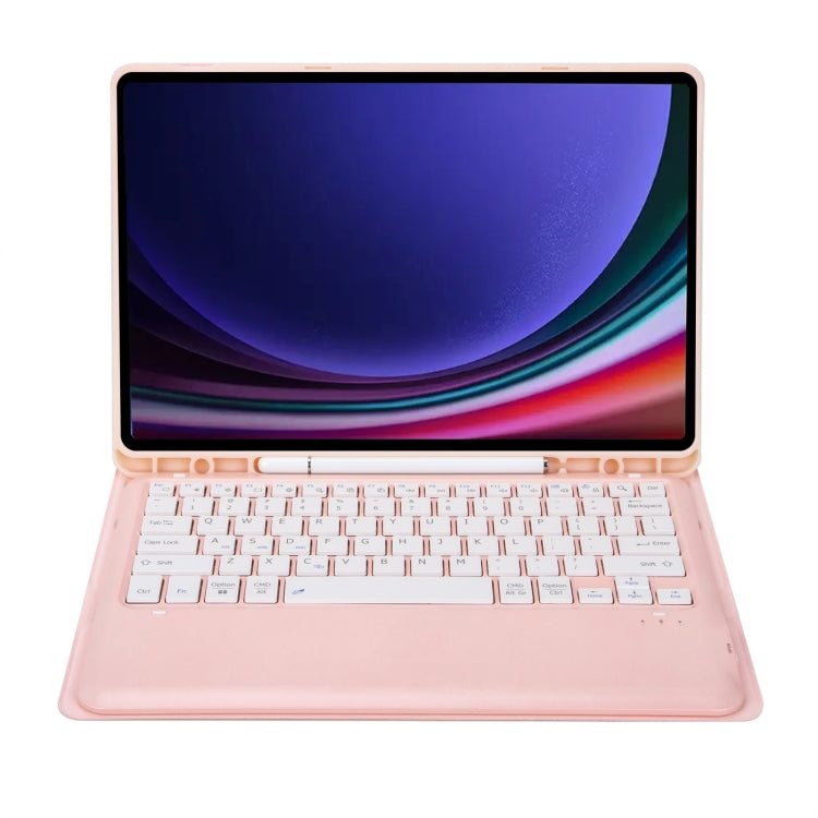 For Samsung Galaxy Tab S9+ A810B Pen Slot Detachable Bluetooth Keyboard Leather Tablet Case(Pink) - Samsung Keyboard by PMC TechLife | Online Shopping South Africa | PMC TechLife