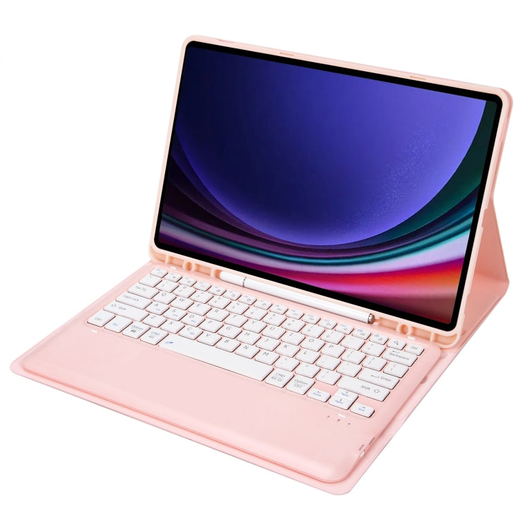 For Samsung Galaxy Tab S9 FE+ A810B Pen Slot Detachable Bluetooth Keyboard Leather Tablet Case(Pink) - Samsung Keyboard by PMC TechLife | Online Shopping South Africa | PMC TechLife