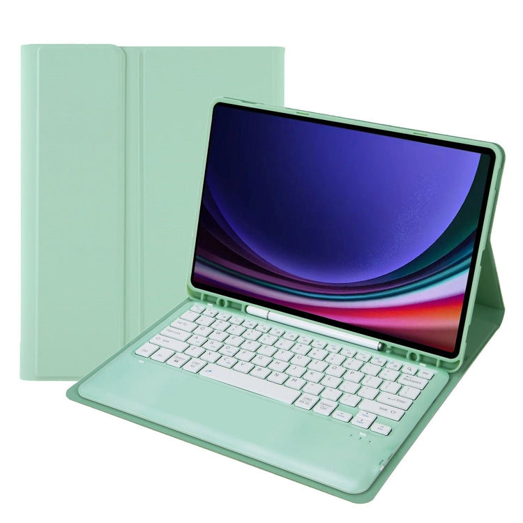 For Samsung Galaxy Tab S9 FE+ A810B Pen Slot Detachable Bluetooth Keyboard Leather Tablet Case(Mint Green) - Samsung Keyboard by PMC TechLife | Online Shopping South Africa | PMC TechLife