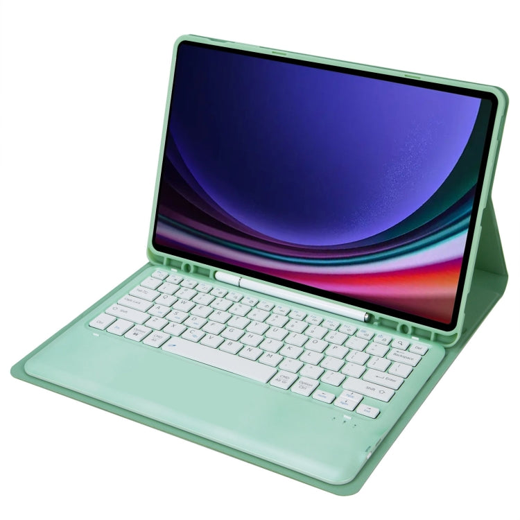 For Samsung Galaxy Tab S9 FE+ A810B Pen Slot Detachable Bluetooth Keyboard Leather Tablet Case(Mint Green) - Samsung Keyboard by PMC TechLife | Online Shopping South Africa | PMC TechLife