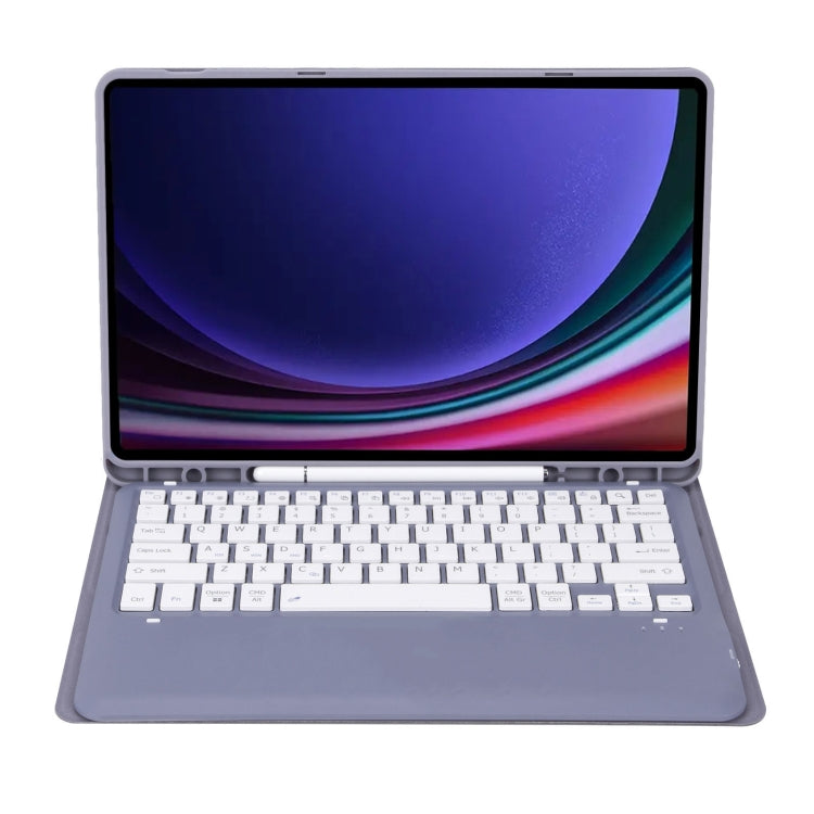 For Samsung Galaxy Tab S9 FE+ A810B Pen Slot Detachable Bluetooth Keyboard Leather Tablet Case(Purple) - Samsung Keyboard by PMC TechLife | Online Shopping South Africa | PMC TechLife