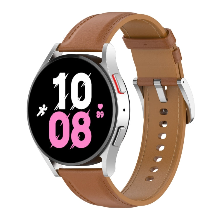 For Samsung Galaxy Watch 6 / 6 Classic Leather Replacement Watch Band(Light Brown) - Watch Bands by PMc TechLife | Online Shopping South Africa | PMc TechLife | Buy Now Pay Later Mobicred