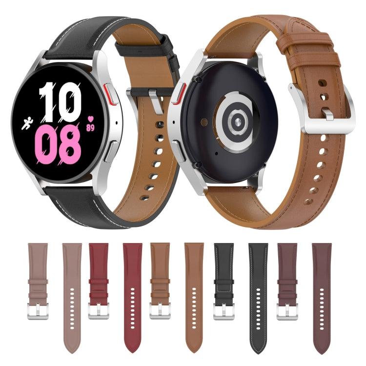 For Samsung Galaxy Watch 6 / 6 Classic Leather Replacement Watch Band(Light Brown) - Watch Bands by PMc TechLife | Online Shopping South Africa | PMc TechLife | Buy Now Pay Later Mobicred