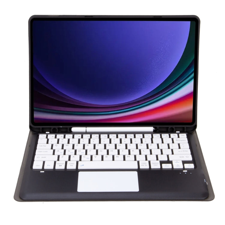 For Samsung Galaxy Tab S9+ A810B-A Touch Pad Detachable Bluetooth Keyboard Leather Tablet Case(Black+White) - Samsung Keyboard by PMC TechLife | Online Shopping South Africa | PMC TechLife