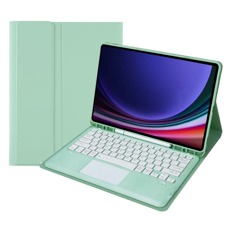 For Samsung Galaxy Tab S9+ A810B-A Touch Pad Detachable Bluetooth Keyboard Leather Tablet Case(Mint Green) - Samsung Keyboard by PMC TechLife | Online Shopping South Africa | PMC TechLife