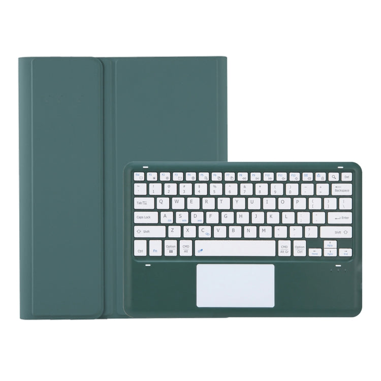 For Samsung Galaxy Tab S9+ A810B-A Touch Pad Detachable Bluetooth Keyboard Leather Tablet Case(Dark Green) - Samsung Keyboard by PMC TechLife | Online Shopping South Africa | PMC TechLife