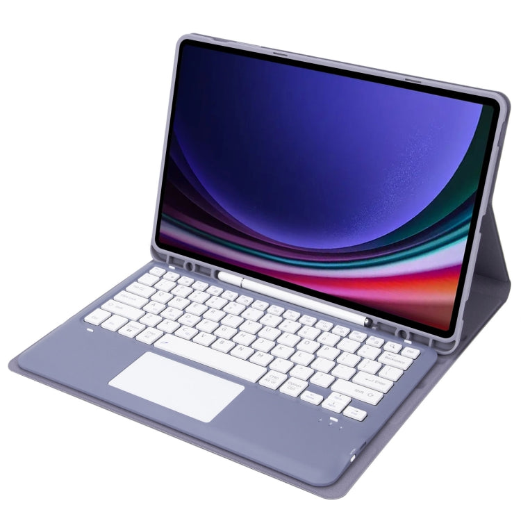 For Samsung Galaxy Tab S9+ A810B-A Touch Pad Detachable Bluetooth Keyboard Leather Tablet Case(Purple) - Samsung Keyboard by PMC TechLife | Online Shopping South Africa | PMC TechLife