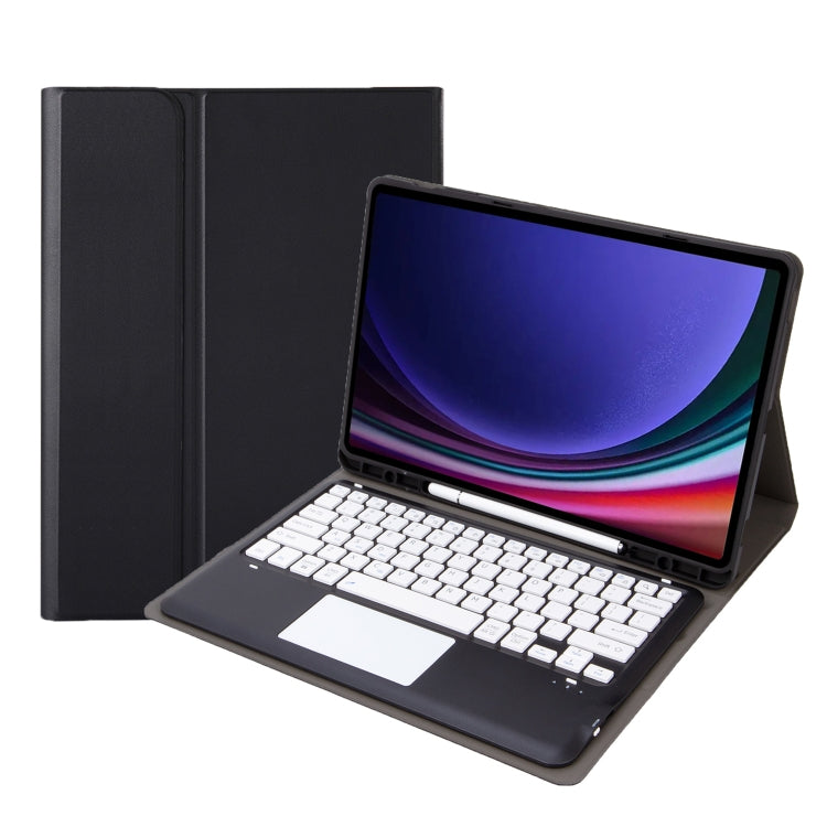 For Samsung Galaxy Tab S9 FE+ A810B-A Touch Pad Detachable Bluetooth Keyboard Leather Tablet Case(Black+White) - Samsung Keyboard by PMC TechLife | Online Shopping South Africa | PMC TechLife