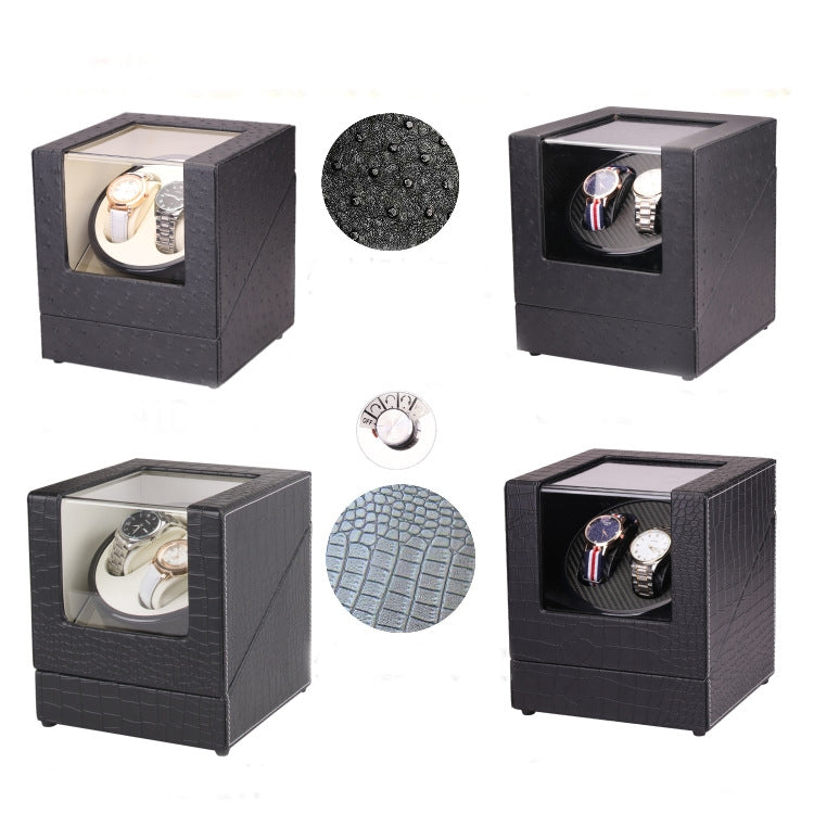 5 Gear Mechanical Automatic Watch Box Electric Motor Watch Shaker, US Plug, Style:Crocodile Pattern(Black) - free shipping - PMC TechLife - Order now!