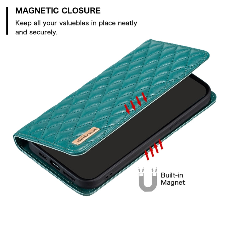 For OPPO A38 4G Diamond Lattice Magnetic Leather Flip Phone Case(Green) - A38 Cases by PMC TechLife | Online Shopping South Africa | PMC TechLife | Buy Now Pay Later Mobicred