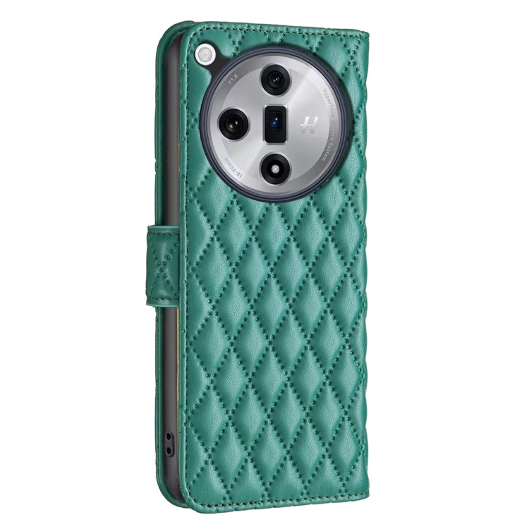 For OPPO Find X7 Diamond Lattice Wallet Leather Flip Phone Case(Green) - Find X7 Cases by PMC TechLife | Online Shopping South Africa | PMC TechLife | Buy Now Pay Later Mobicred