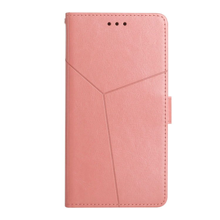For Motorola Moto G Play 4G 2024 HT01 Y-shaped Pattern Flip Leather Phone Case(Pink) - Motorola Cases by PMC Jewellery | Online Shopping South Africa | PMC Jewellery | Buy Now Pay Later Mobicred