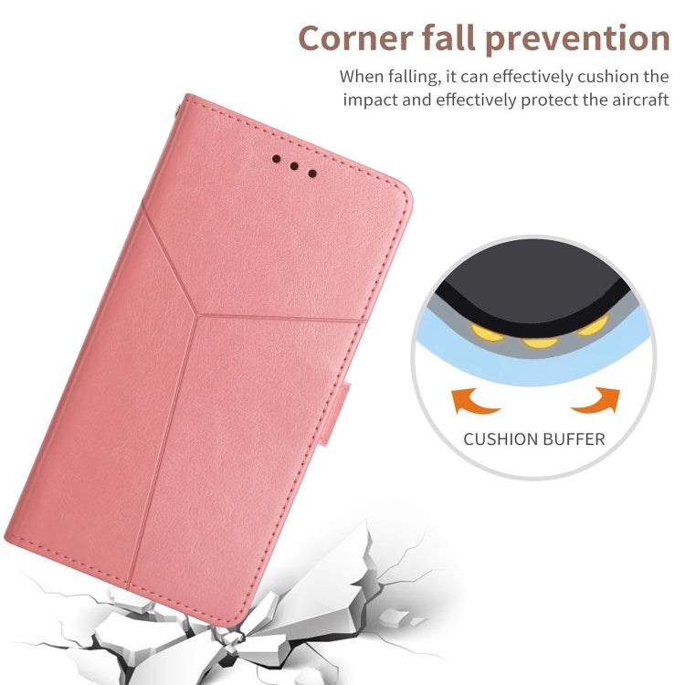 For Motorola Moto G Play 4G 2024 HT01 Y-shaped Pattern Flip Leather Phone Case(Pink) - Motorola Cases by PMC Jewellery | Online Shopping South Africa | PMC Jewellery | Buy Now Pay Later Mobicred