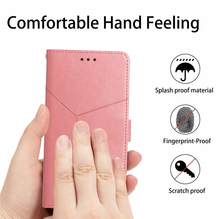 For Motorola Moto G Play 4G 2024 HT01 Y-shaped Pattern Flip Leather Phone Case(Pink) - Motorola Cases by PMC Jewellery | Online Shopping South Africa | PMC Jewellery | Buy Now Pay Later Mobicred