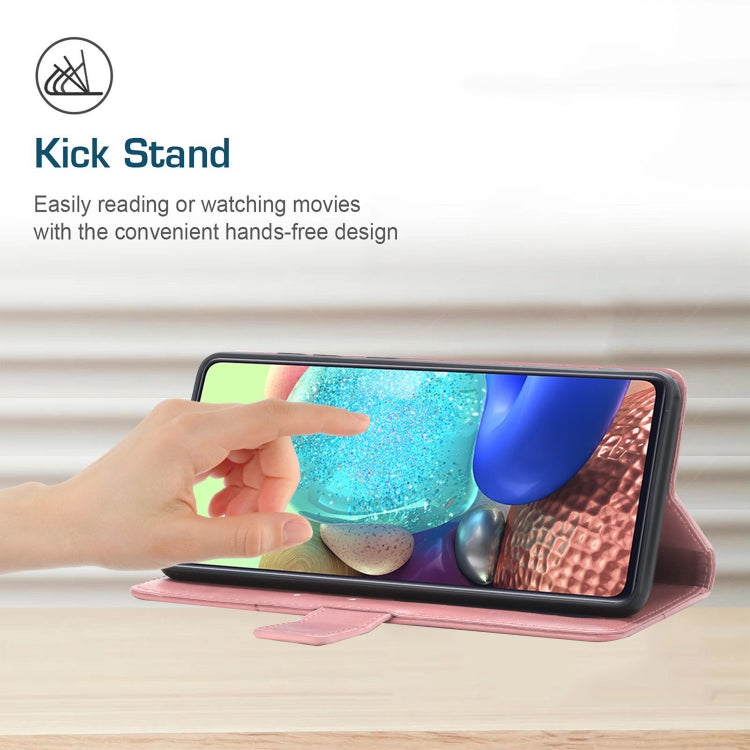 For Motorola Moto G Play 4G 2024 HT01 Y-shaped Pattern Flip Leather Phone Case(Pink) - Motorola Cases by PMC Jewellery | Online Shopping South Africa | PMC Jewellery | Buy Now Pay Later Mobicred