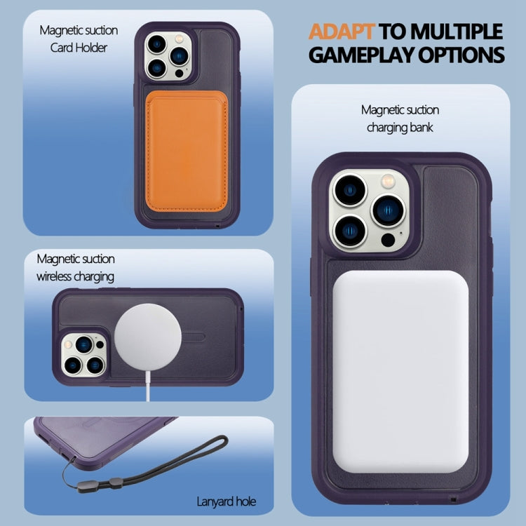 For iPhone 15 Pro Defender Series XT MagSafe Magnetic PC + TPU Shockproof Phone Case(Dark Purple) - iPhone 15 Pro Cases by PMC TechLife | Online Shopping South Africa | PMC TechLife