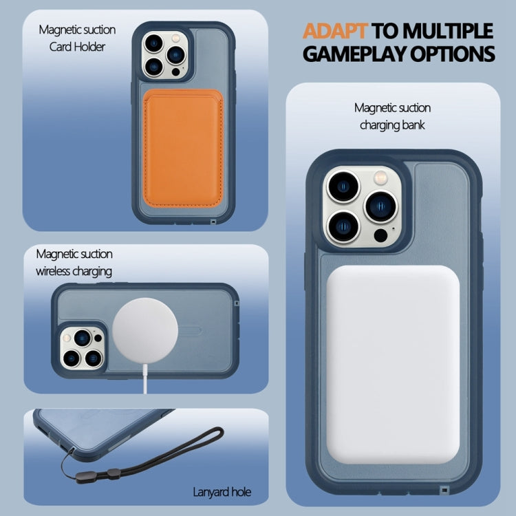 For iPhone 14 Plus Defender Series XT MagSafe Magnetic PC + TPU Shockproof Phone Case(Blue) - free shipping - PMC TechLife - Order now!