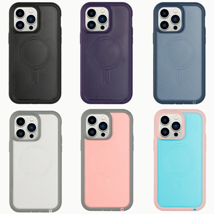 For iPhone 15 Plus Defender Series XT MagSafe Magnetic PC + TPU Shockproof Phone Case(Pink+Grey) - iPhone 15 Plus Cases by PMC TechLife | Online Shopping South Africa | PMC TechLife