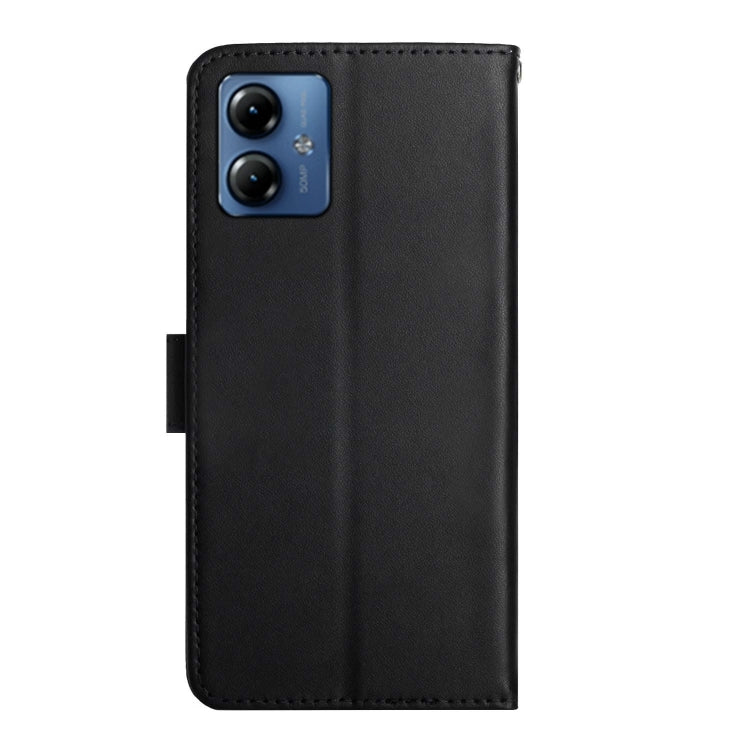 For Motorola Moto G14 Genuine Leather Fingerprint-proof Horizontal Flip Phone Case(Black) - Motorola Cases by PMC TechLife | Online Shopping South Africa | PMC TechLife | Buy Now Pay Later Mobicred