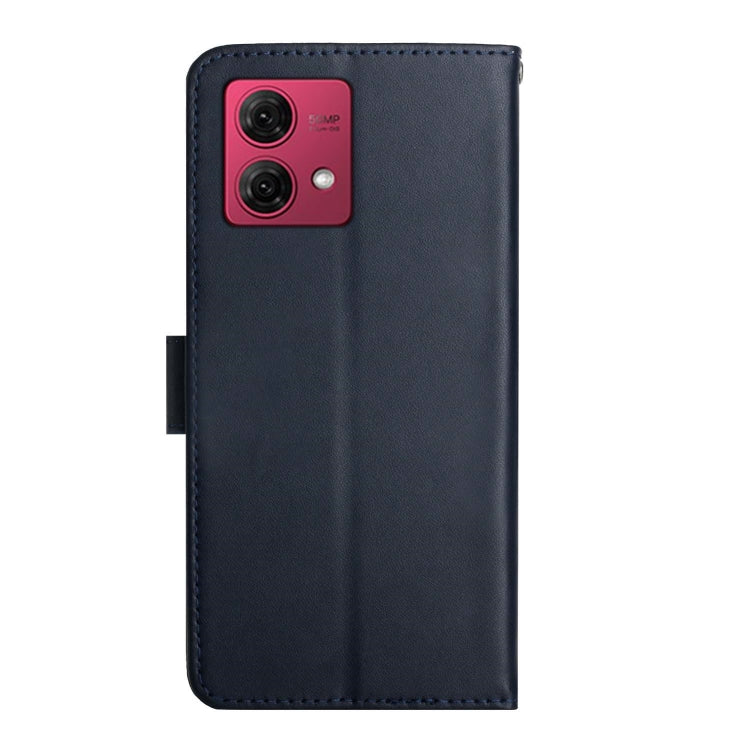 For Motorola Moto G84 Genuine Leather Fingerprint-proof Horizontal Flip Phone Case(Blue) - Motorola Cases by PMC TechLife | Online Shopping South Africa | PMC TechLife | Buy Now Pay Later Mobicred