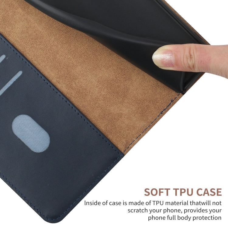 For Motorola Moto G34 5G Genuine Leather Fingerprint-proof Horizontal Flip Phone Case(Blue) - Motorola Cases by PMC TechLife | Online Shopping South Africa | PMC TechLife | Buy Now Pay Later Mobicred