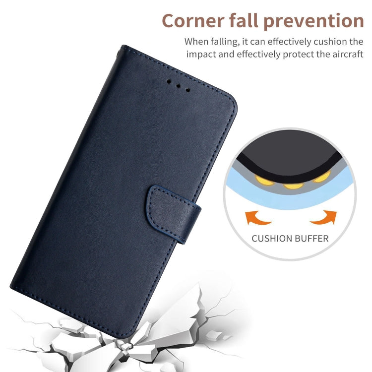 For Motorola Moto G34 5G Genuine Leather Fingerprint-proof Horizontal Flip Phone Case(Blue) - Motorola Cases by PMC TechLife | Online Shopping South Africa | PMC TechLife | Buy Now Pay Later Mobicred