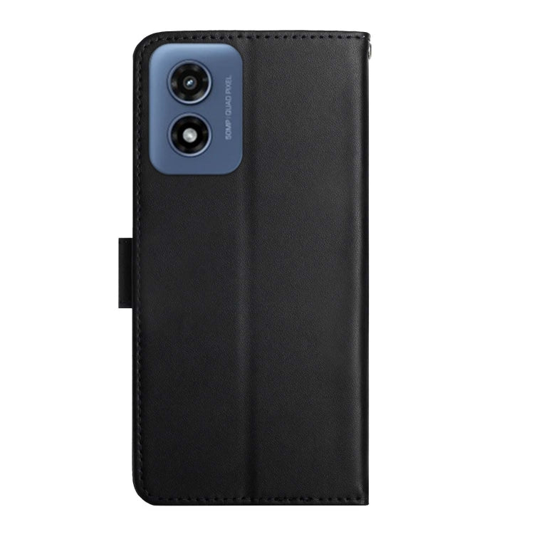 For Motorola Moto G Play 5G 2024 Genuine Leather Fingerprint-proof Horizontal Flip Phone Case(Black) - Motorola Cases by PMC Jewellery | Online Shopping South Africa | PMC Jewellery | Buy Now Pay Later Mobicred