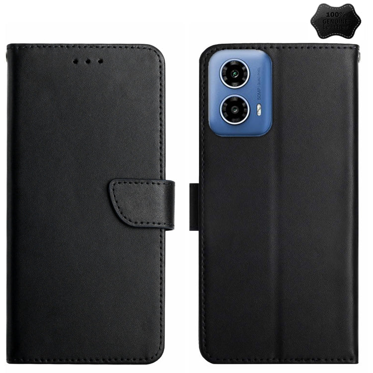 For Motorola Moto G Stylus 5G 2024 Genuine Leather Fingerprint-proof Horizontal Flip Phone Case(Black) - free shipping - PMC Jewellery - Order now!