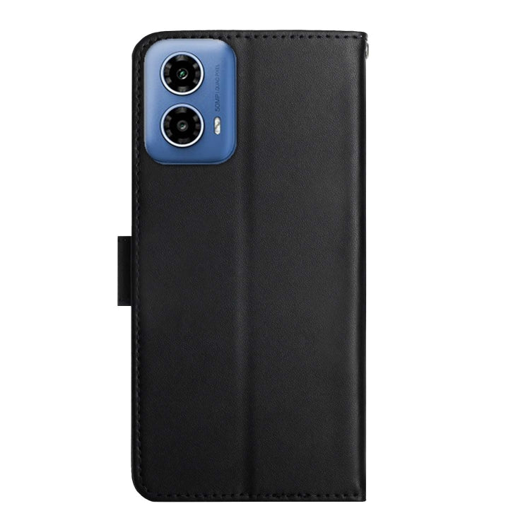 For Motorola Moto G35 5G Genuine Leather Fingerprint-proof Horizontal Flip Phone Case(Black) - Motorola Cases by PMC TechLife | Online Shopping South Africa | PMC TechLife | Buy Now Pay Later Mobicred