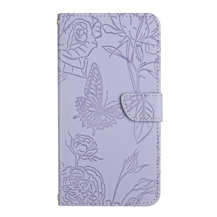 For Motorola Edge 5G 2024 HT03 Skin Feel Butterfly Embossed Flip Leather Phone Case(Purple) - Motorola Cases by PMC Jewellery | Online Shopping South Africa | PMC Jewellery | Buy Now Pay Later Mobicred