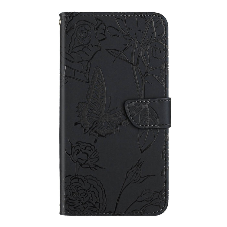 For Motorola Edge 5G 2024 HT03 Skin Feel Butterfly Embossed Flip Leather Phone Case(Black) - Motorola Cases by PMC Jewellery | Online Shopping South Africa | PMC Jewellery | Buy Now Pay Later Mobicred