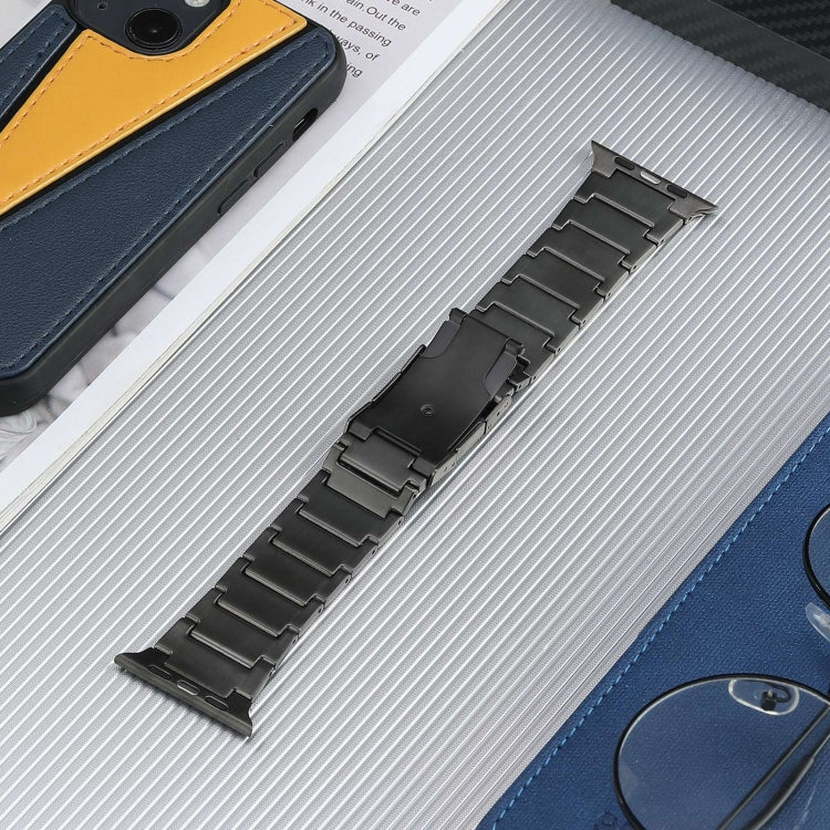 For Apple Watch SE 2022 44mm Five Beads Turtle Buckle Titanium Steel Watch Band(Grey) - Watch Bands by PMC TechLife | Online Shopping South Africa | PMC TechLife