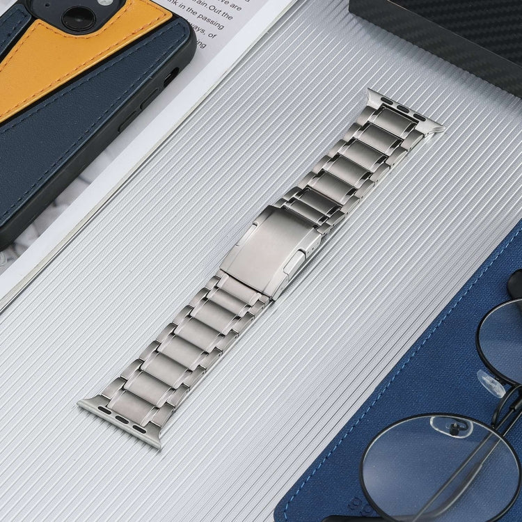 For Apple Watch SE 2022 44mm Five Beads Turtle Buckle Titanium Steel Watch Band(Silver) - free shipping - PMC TechLife - Order now!