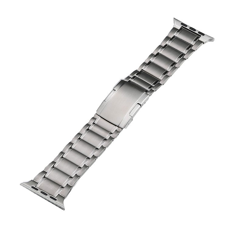 For Apple Watch Series 4 44mm Five Beads Turtle Buckle Titanium Steel Watch Band(Silver) - Watch Bands by PMC TechLife | Online Shopping South Africa | PMC TechLife