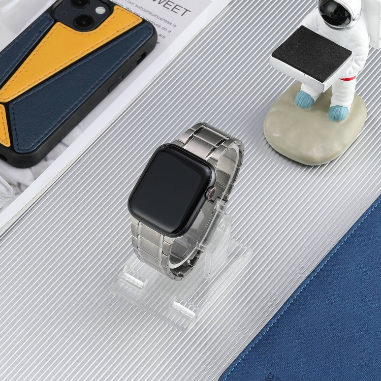 For Apple Watch Series 4 44mm Five Beads Turtle Buckle Titanium Steel Watch Band(Silver) - Watch Bands by PMC TechLife | Online Shopping South Africa | PMC TechLife