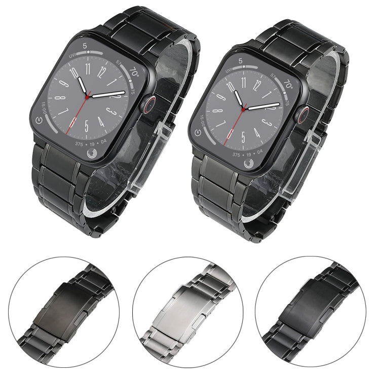 For Apple Watch Series 2 42mm Five Beads Turtle Buckle Titanium Steel Watch Band(Grey) - Watch Bands by PMC TechLife | Online Shopping South Africa | PMC TechLife