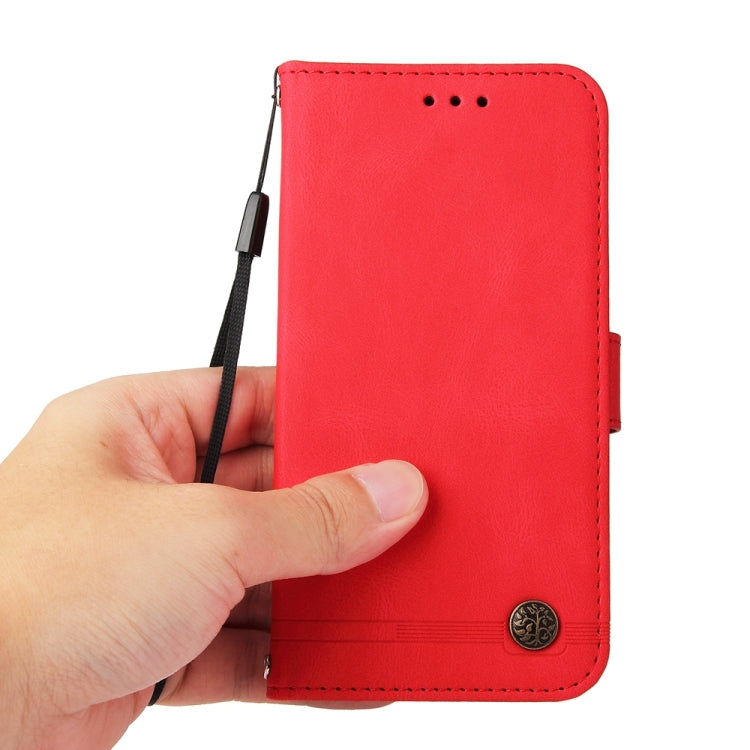 For OPPO A79 5G Skin Feel Life Tree Metal Button Leather Phone Case(Red) - OPPO Cases by PMC TechLife | Online Shopping South Africa | PMC TechLife