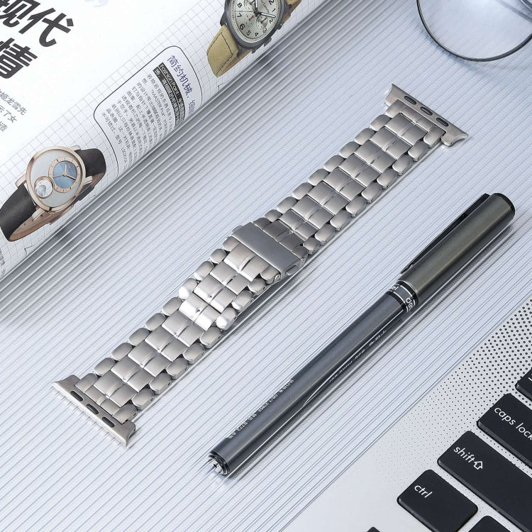 For Apple Watch Series 7 45mm Five Beads Titanium Steel Watch Band(Silver) - Watch Bands by PMC TechLife | Online Shopping South Africa | PMC TechLife
